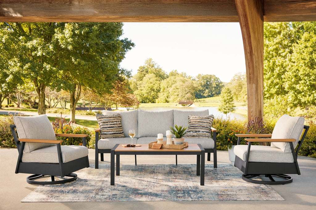 Carmel Highlands - Sofa, Chairs, Table Set (Set of 4) - Dark Brown by Unique Piece Furniture