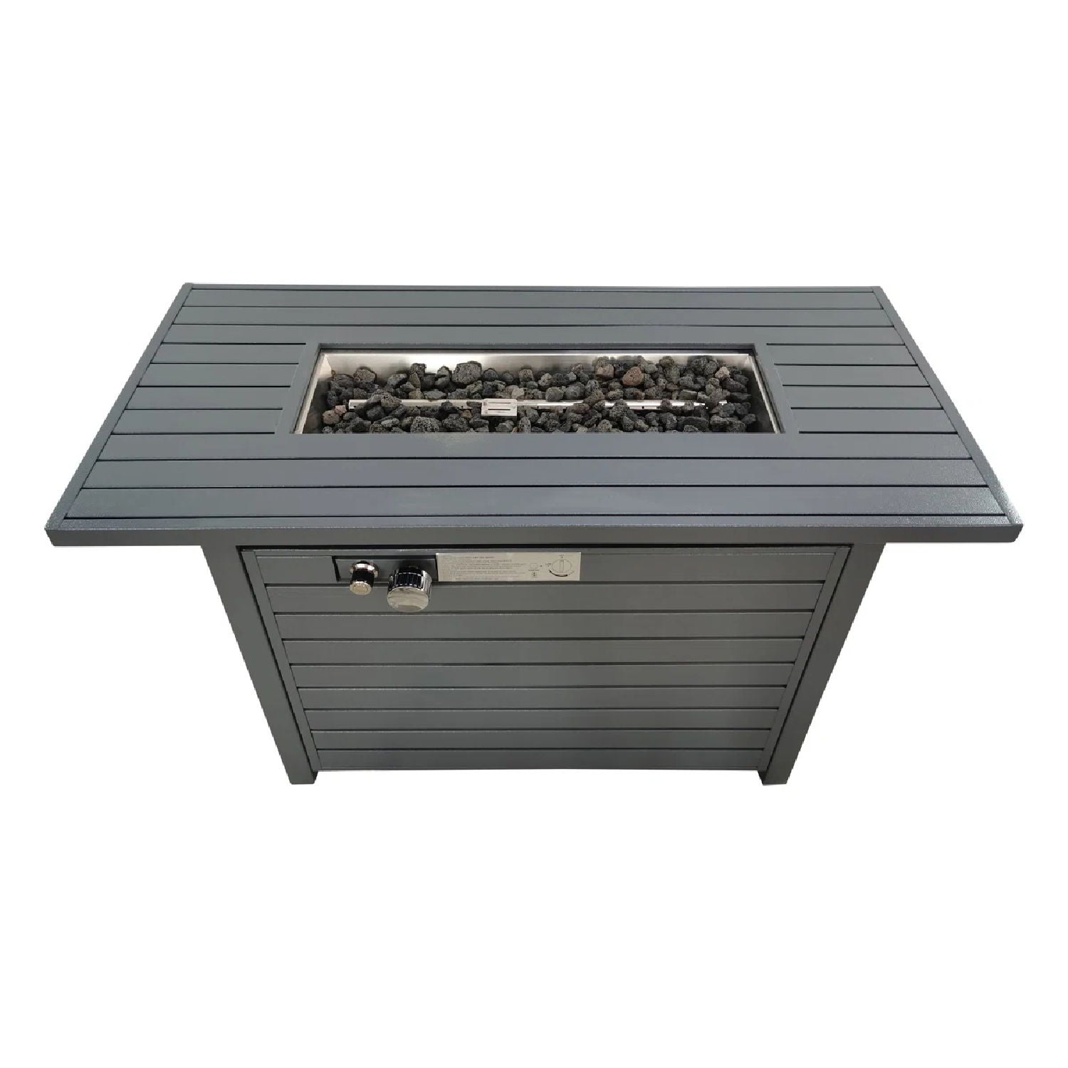 Outdoor Gas Fire Pit Table With Durable Construction And Lid - Gray by Unique Piece Furniture