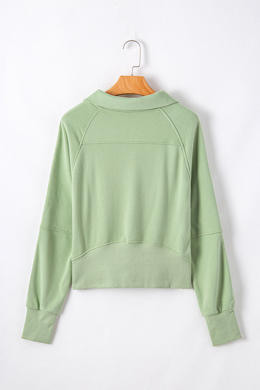 Smoke Green Quarter Zip Stand Neck Kangaroo Pocket Sweatshirt by Wild and Free Boutique