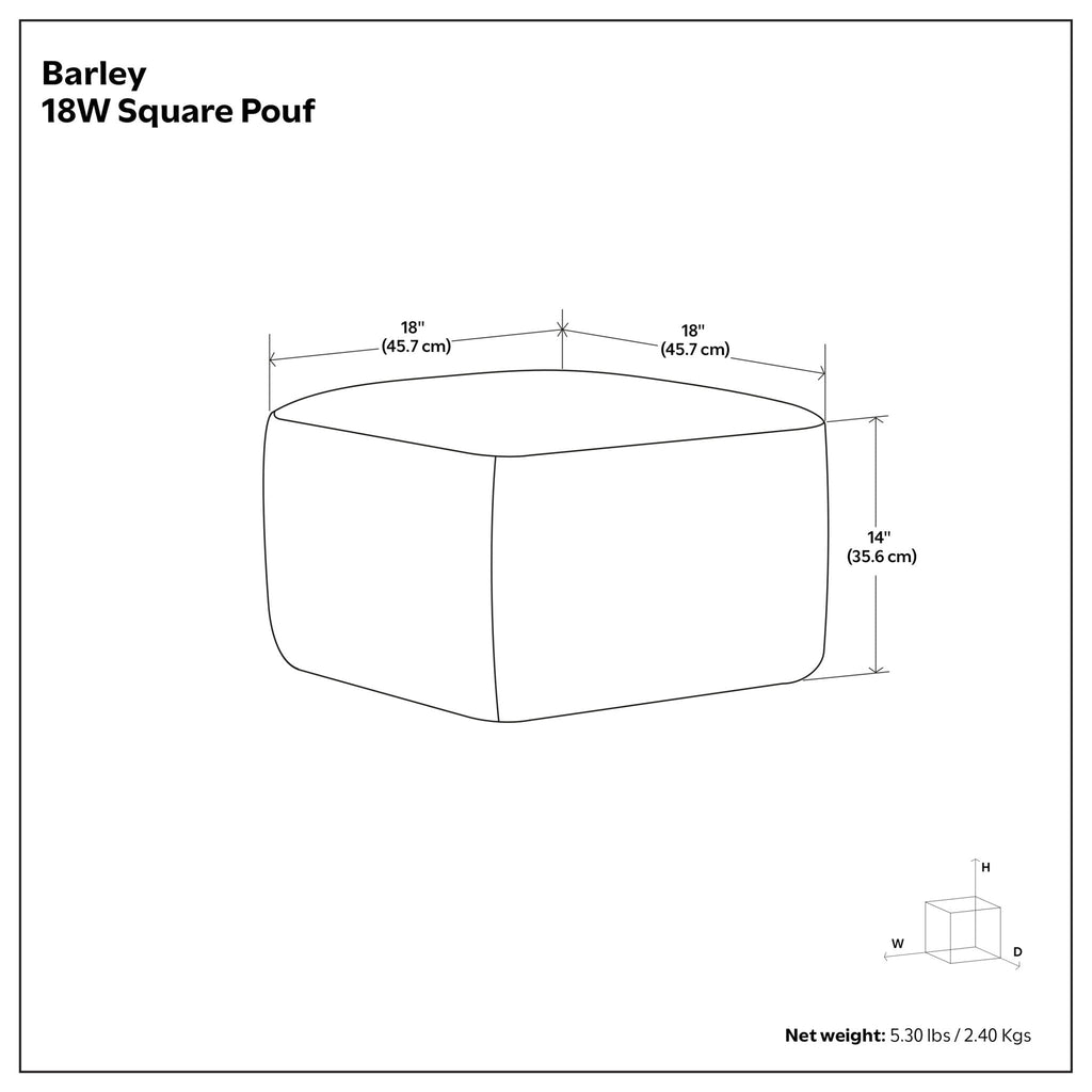 Barley - Square Pouf - White / Beige / Black by Unique Piece Furniture