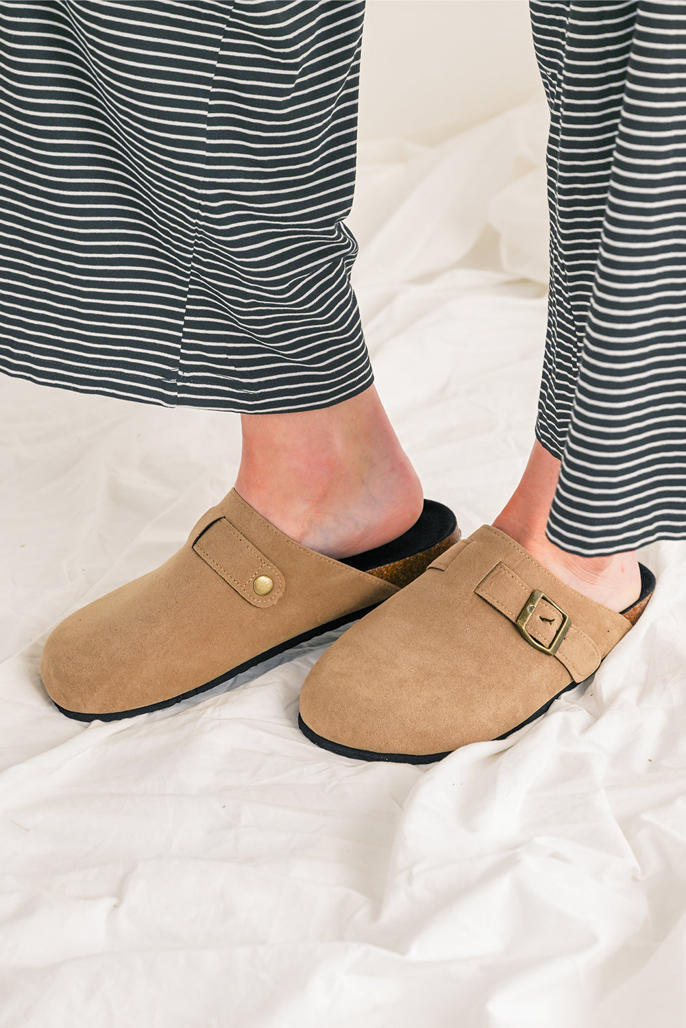 Light French Beige Slip On Corky Platform Shoes by Wild and Free Boutique
