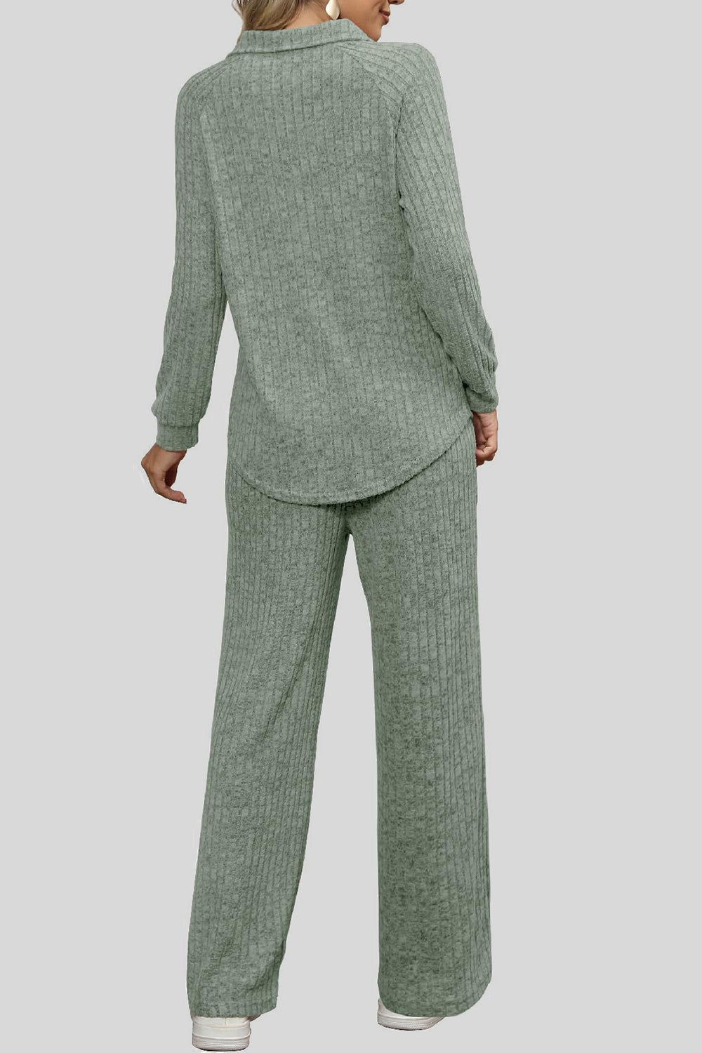 Ribbed Long Sleeve Top and Pocketed Pants Set by Wild and Free Boutique