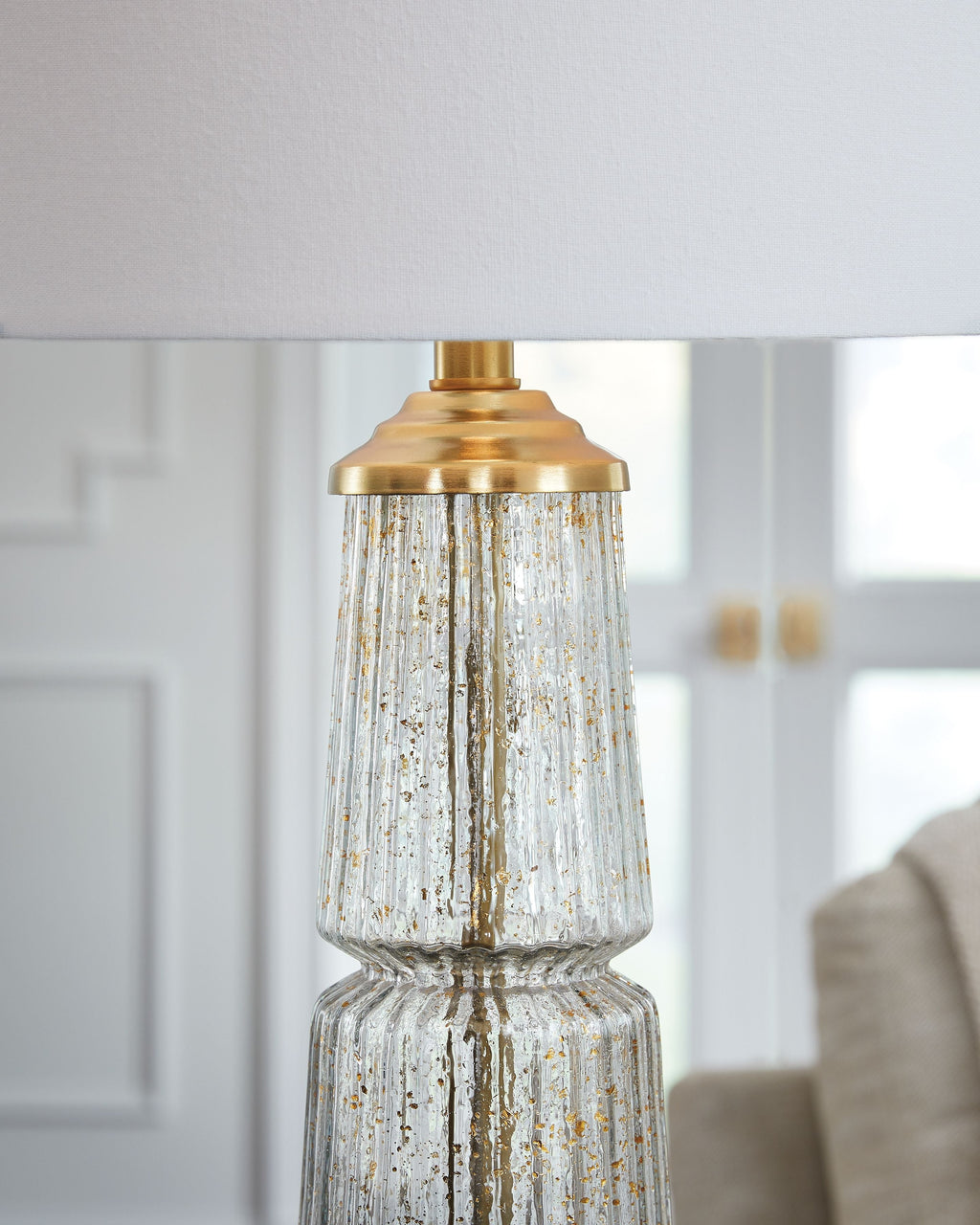 Bakersboro - Glass Table Lamp - Clear / Gold Finish by Unique Piece Furniture