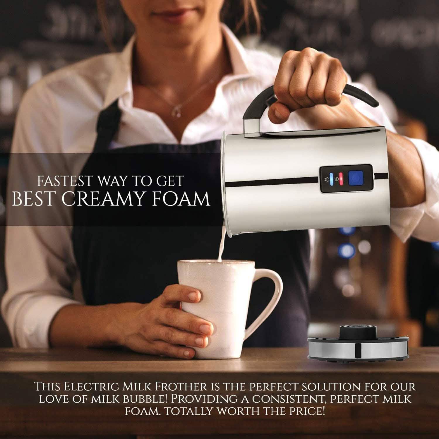 Chef's Star Milk Frother - Automatic Foam Maker & Creamer For Hot Or Cold Milk Steamer by DailySale