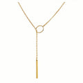 Chic Ethnic-Inspired Alloy Circle & Rod Pendant Necklace by DailySale
