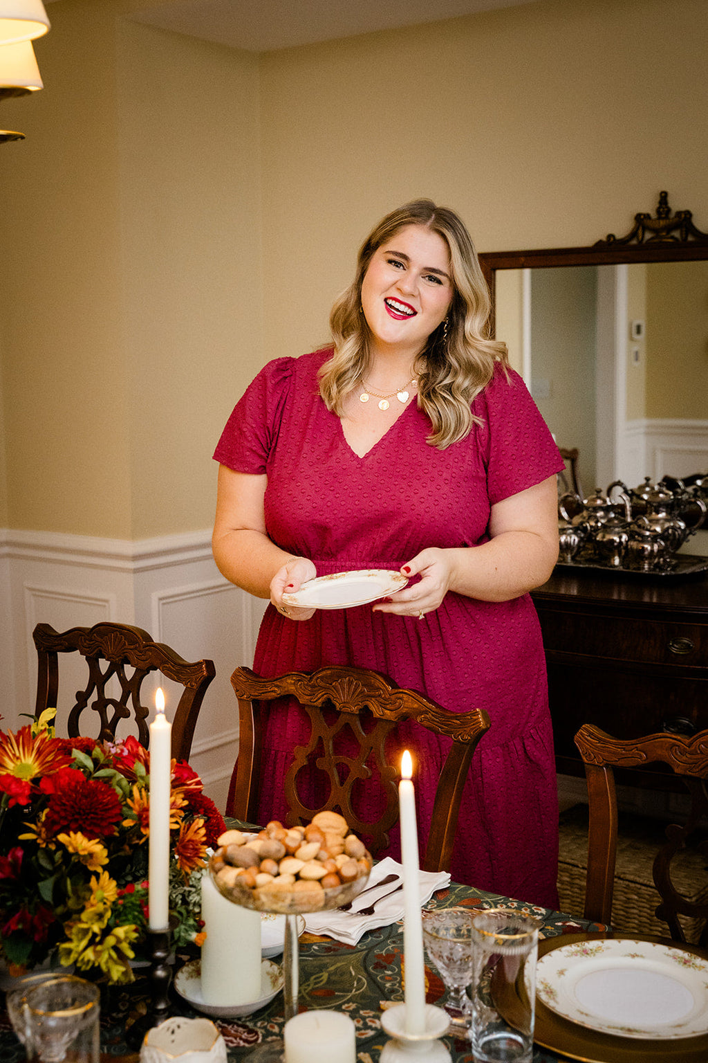 The Sarah Maxi Dress in Sugar Plum Dobby - Final Sale by Carla Kiley Collection
