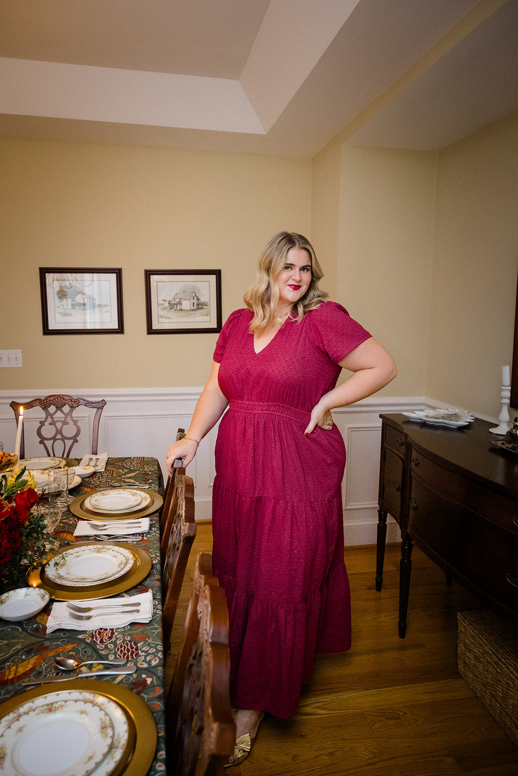 The Sarah Maxi Dress in Sugar Plum Dobby - Final Sale by Carla Kiley Collection