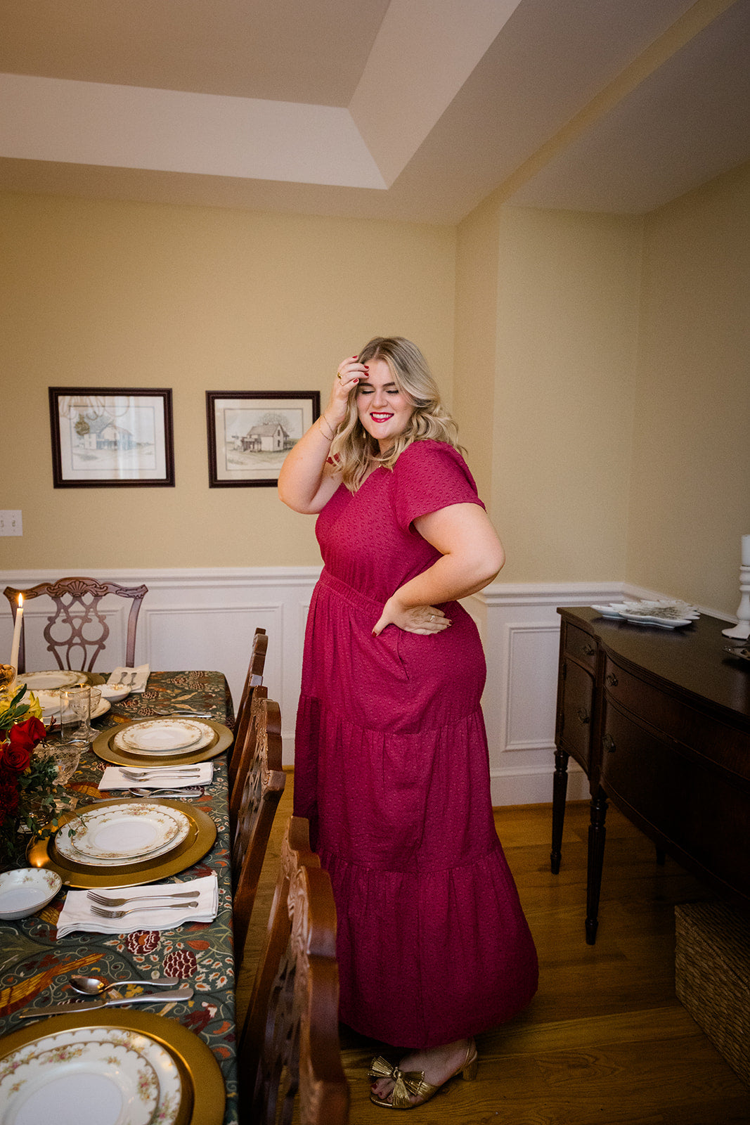 The Sarah Maxi Dress in Sugar Plum Dobby - Final Sale by Carla Kiley Collection