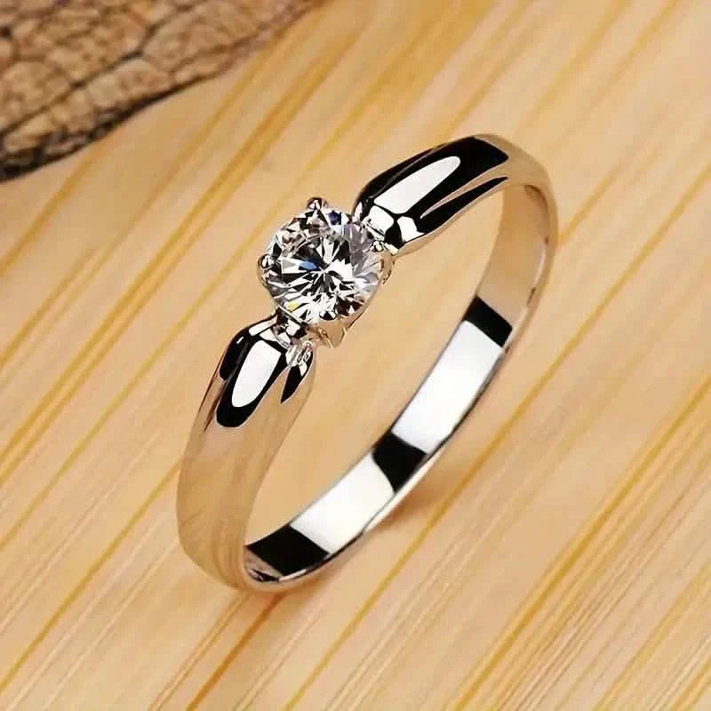 Classic 4-prong Set Round Zirconia Ring For Women by DailySale
