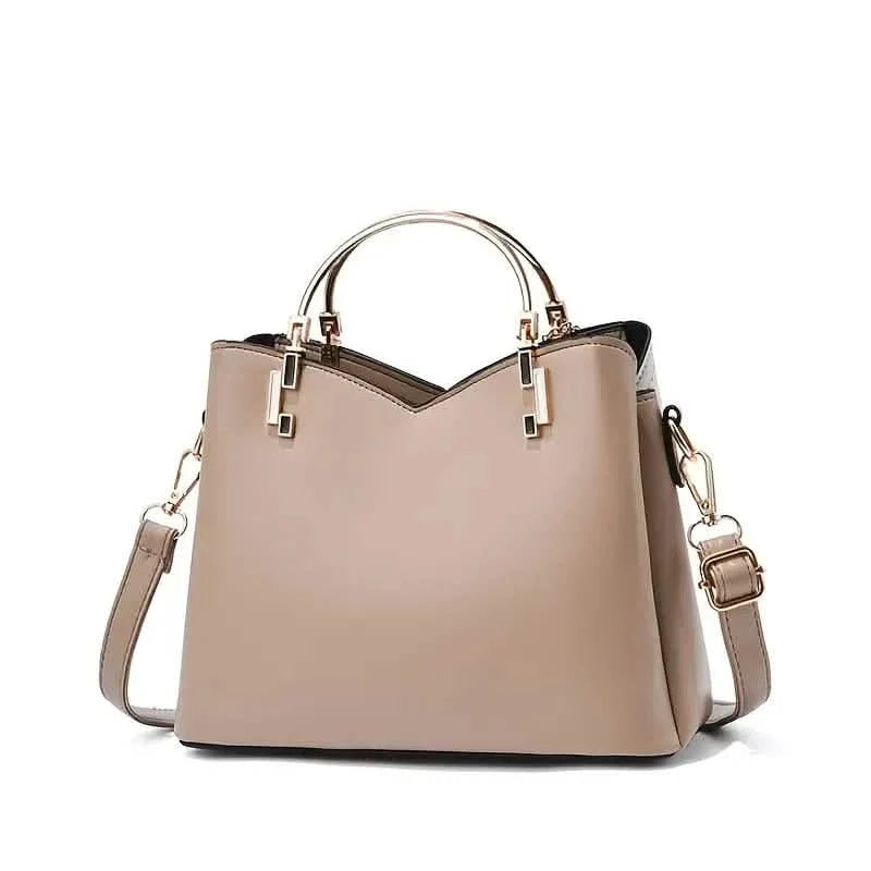 Color Block Satchel Bag with Metal Tassel Decor and Crossbody Strap by DailySale