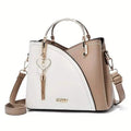 Color Block Satchel Bag with Metal Tassel Decor and Crossbody Strap by DailySale