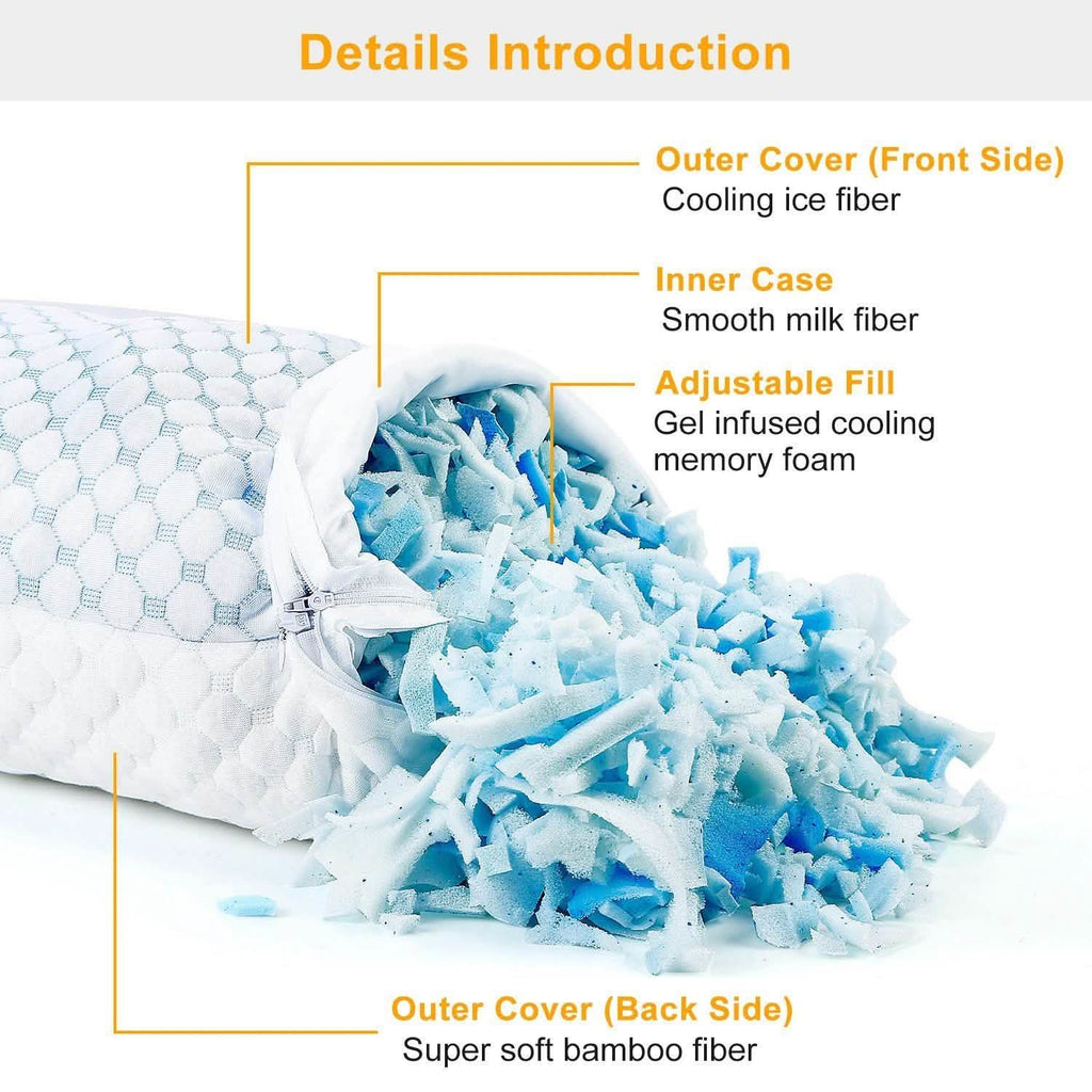 Cooling Memory Foam Pillow Ventilated with Cooling Gel Infused Memory Foam by DailySale