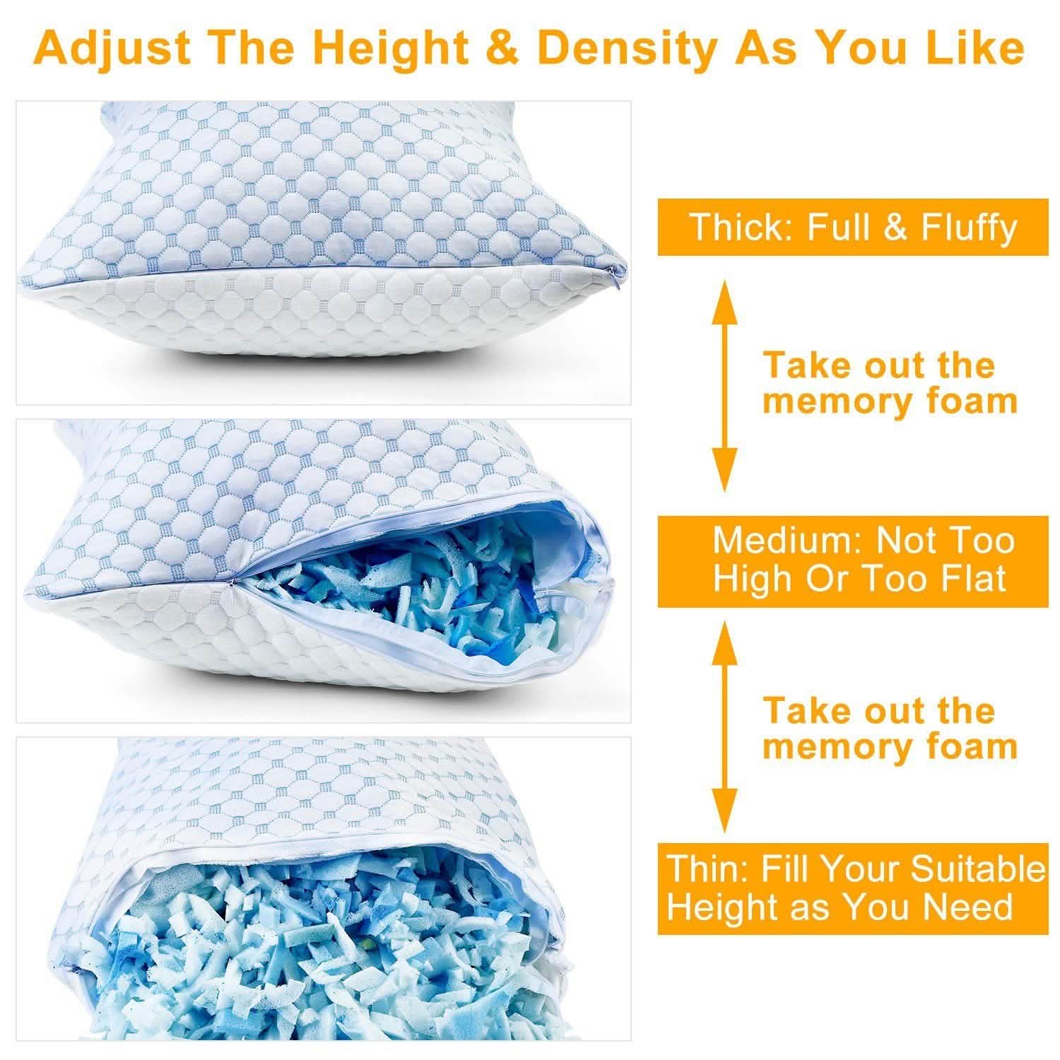 Cooling Memory Foam Pillow Ventilated with Cooling Gel Infused Memory Foam by DailySale