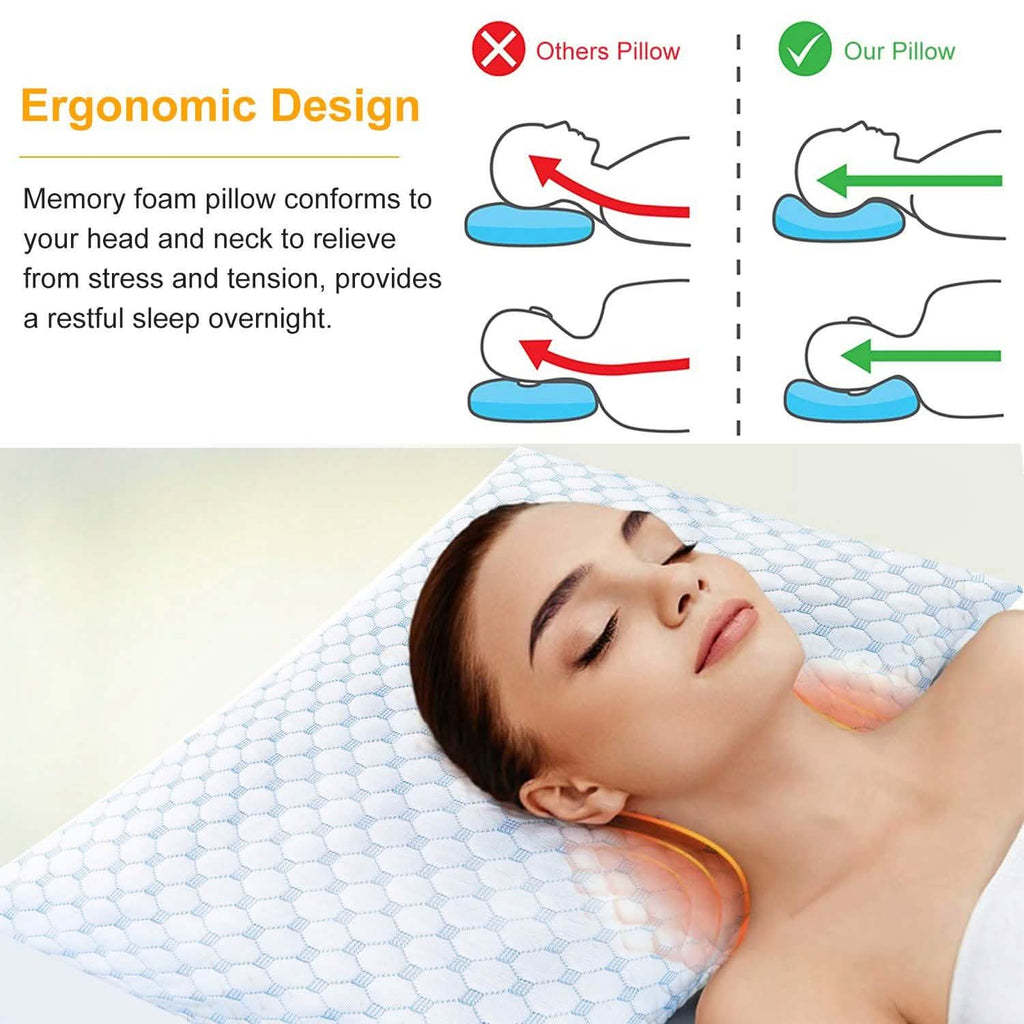 Cooling Memory Foam Pillow Ventilated with Cooling Gel Infused Memory Foam by DailySale