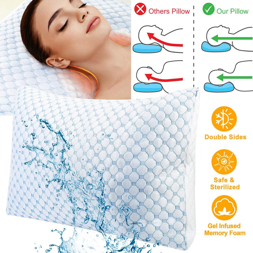 Cooling Memory Foam Pillow Ventilated with Cooling Gel Infused Memory Foam by DailySale