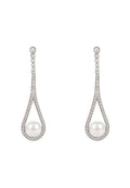 Latelita Cradled Pearl Drop Earrings Silver | Femstylo by Femstylo