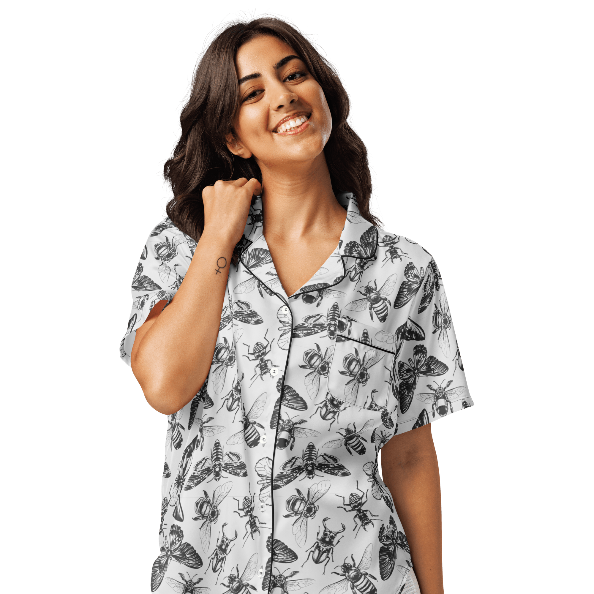 Crawly Couture Silky Pajama Top by Goth Cloth Co.