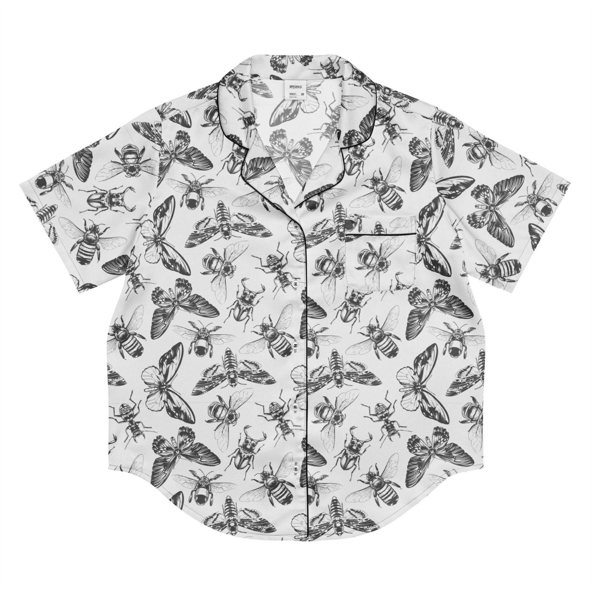 Crawly Couture Silky Pajama Top by Goth Cloth Co.