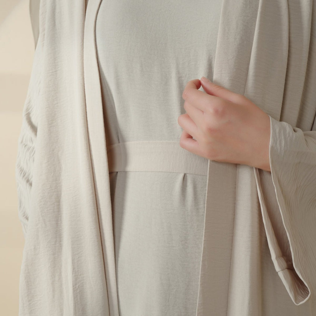 Crepe Pocket Open Abaya 3-Piece Set (MA002) by Mariam's Collection