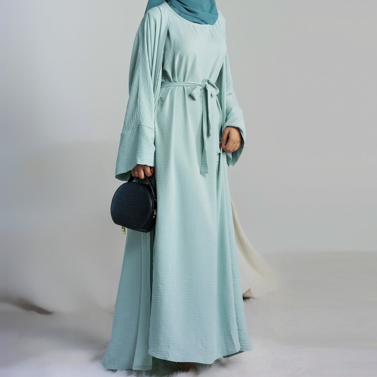 Crepe Pocket Open Abaya 3-Piece Set (MA002) by Mariam's Collection
