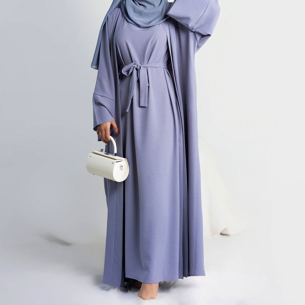 Crepe Pocket Open Abaya 3-Piece Set (MA002) by Mariam's Collection