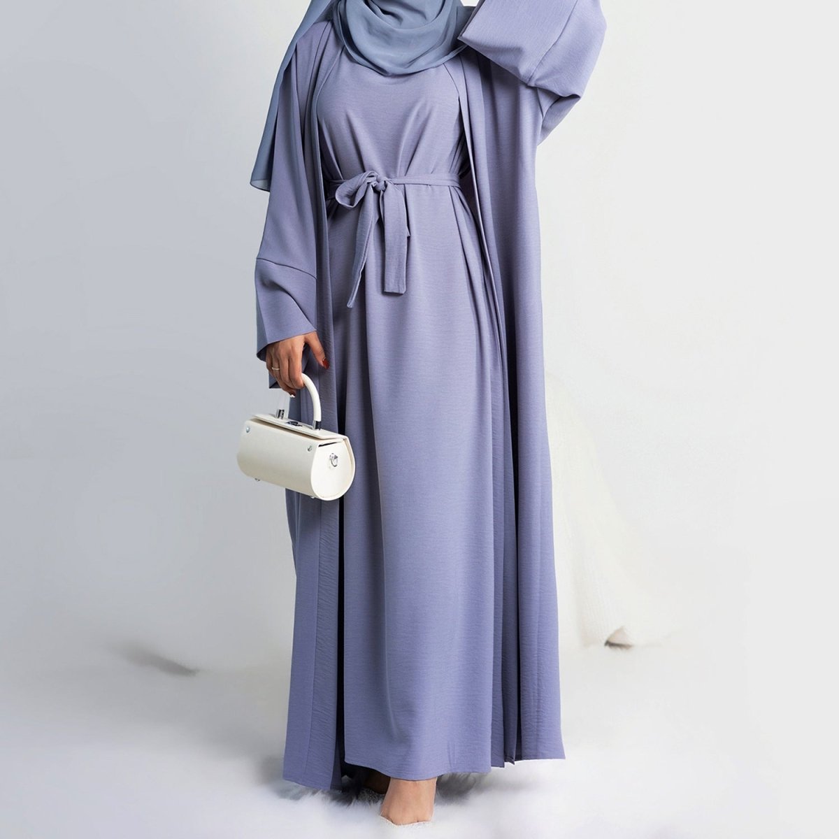 Crepe Pocket Open Abaya 3-Piece Set (MA002) by Mariam's Collection