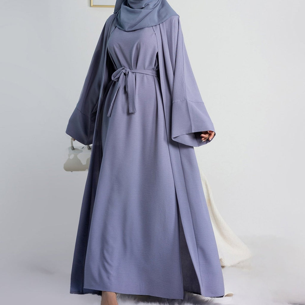 Crepe Pocket Open Abaya 3-Piece Set (MA002) by Mariam's Collection