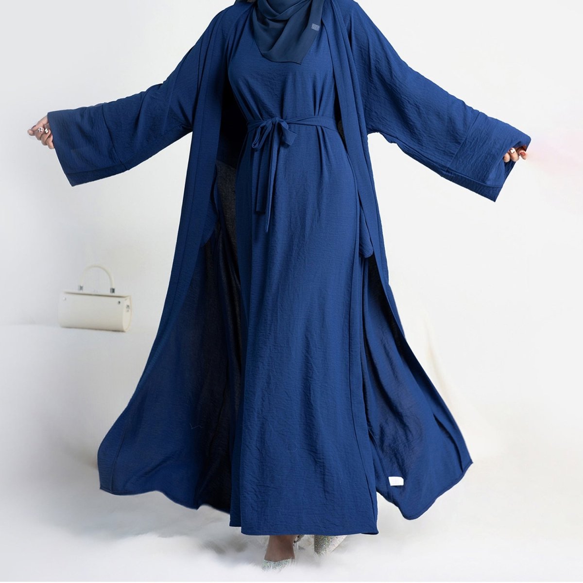 Crepe Pocket Open Abaya 3-Piece Set (MA002) by Mariam's Collection