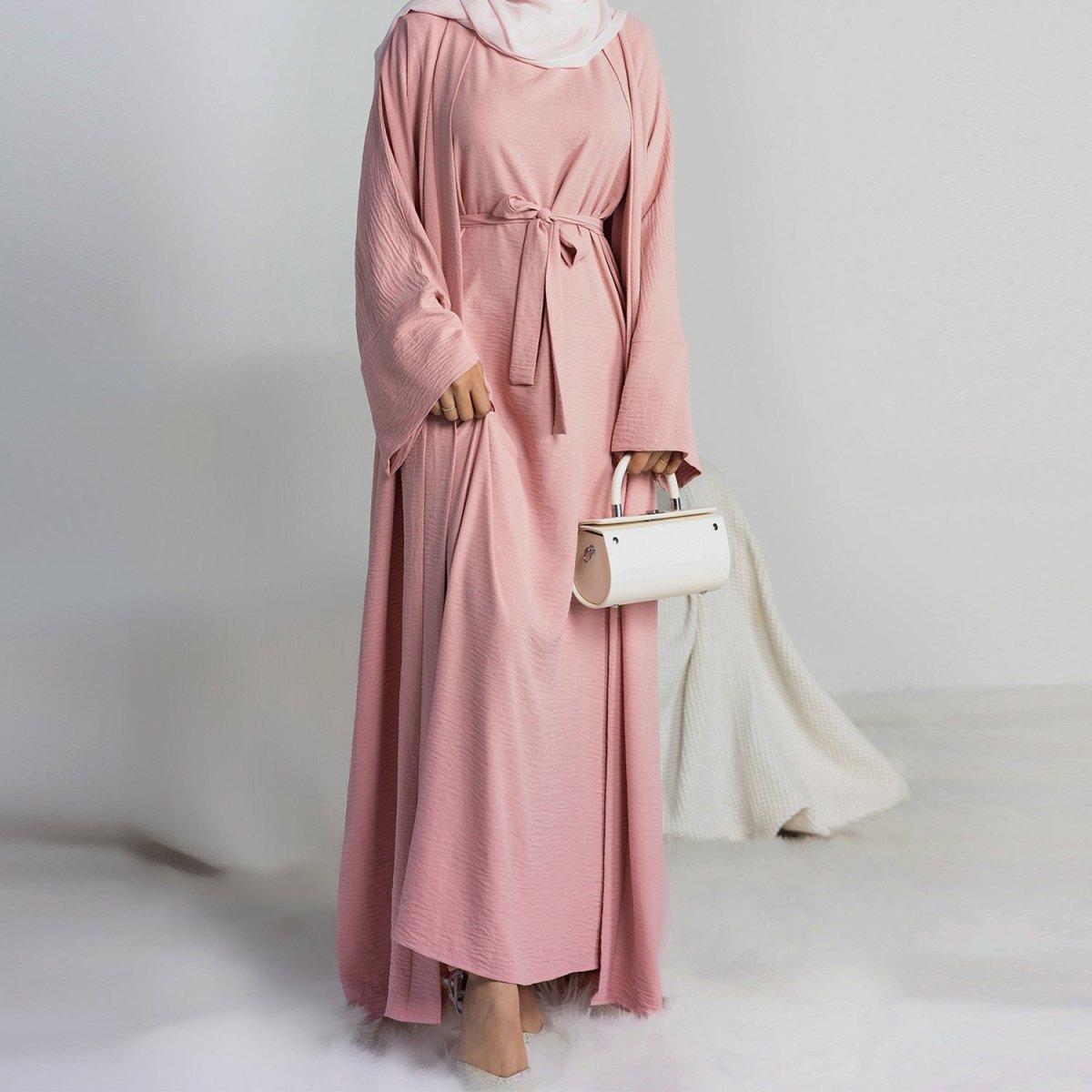 Crepe Pocket Open Abaya 3-Piece Set (MA002) by Mariam's Collection