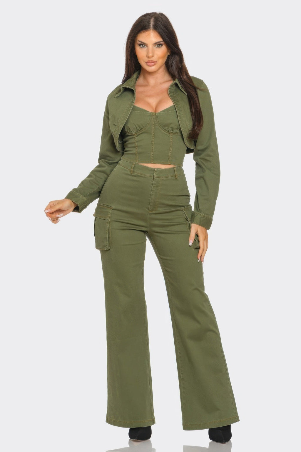 Crop Jacket 3pcs Set by Tigbul's Variety Fashion Shop