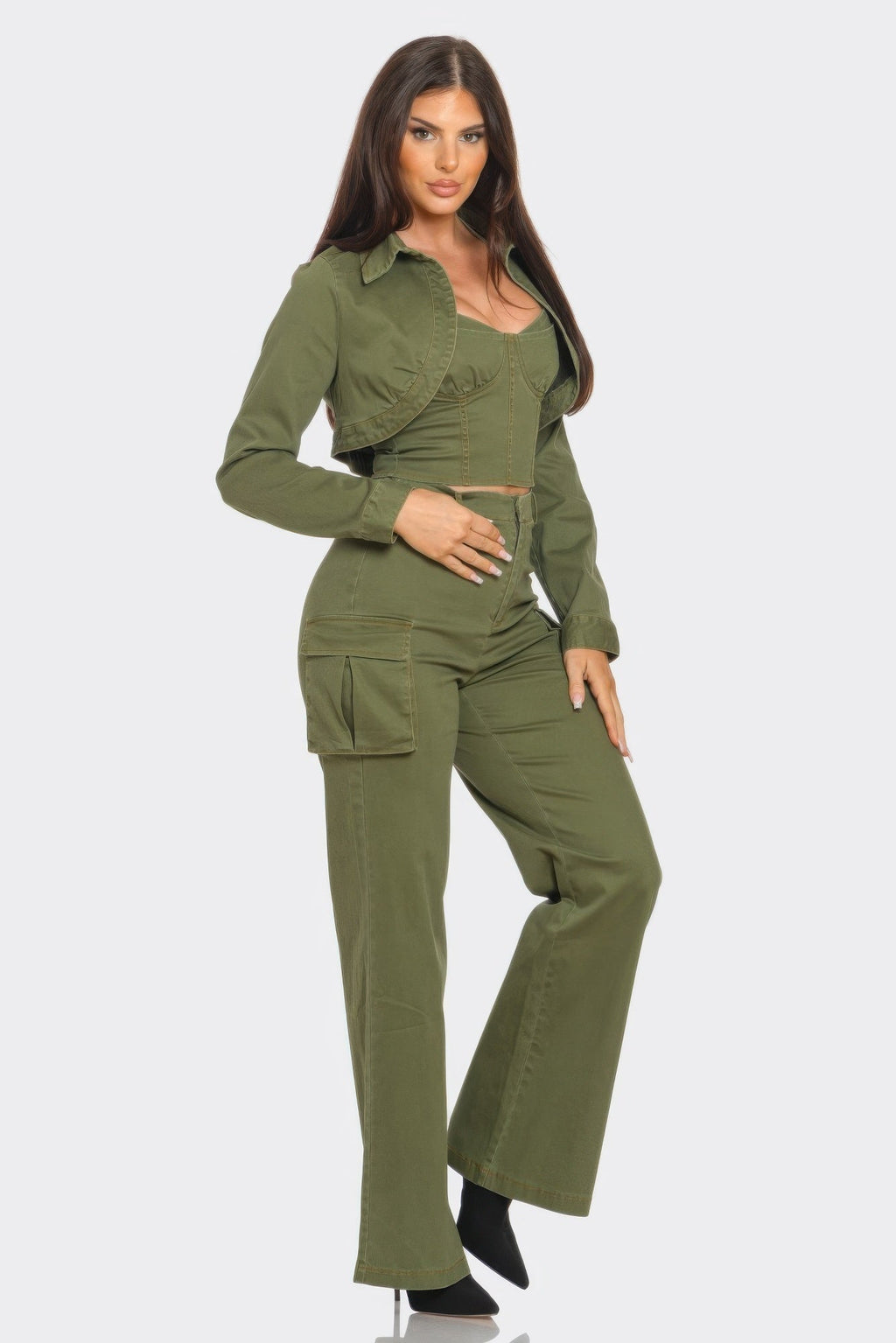 Crop Jacket 3pcs Set by Tigbul's Variety Fashion Shop