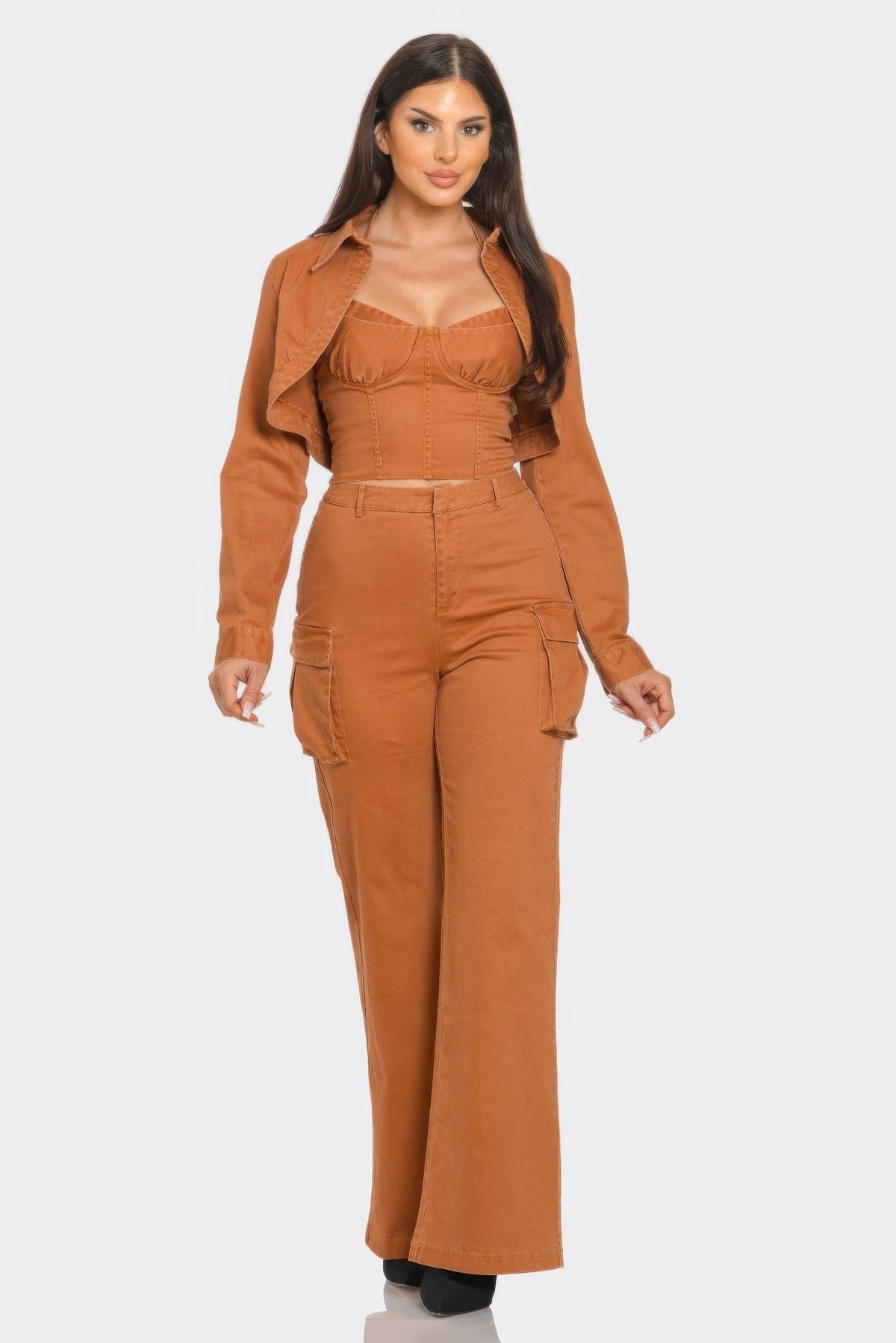 Crop Jacket 3pcs Set by Tigbul's Variety Fashion Shop