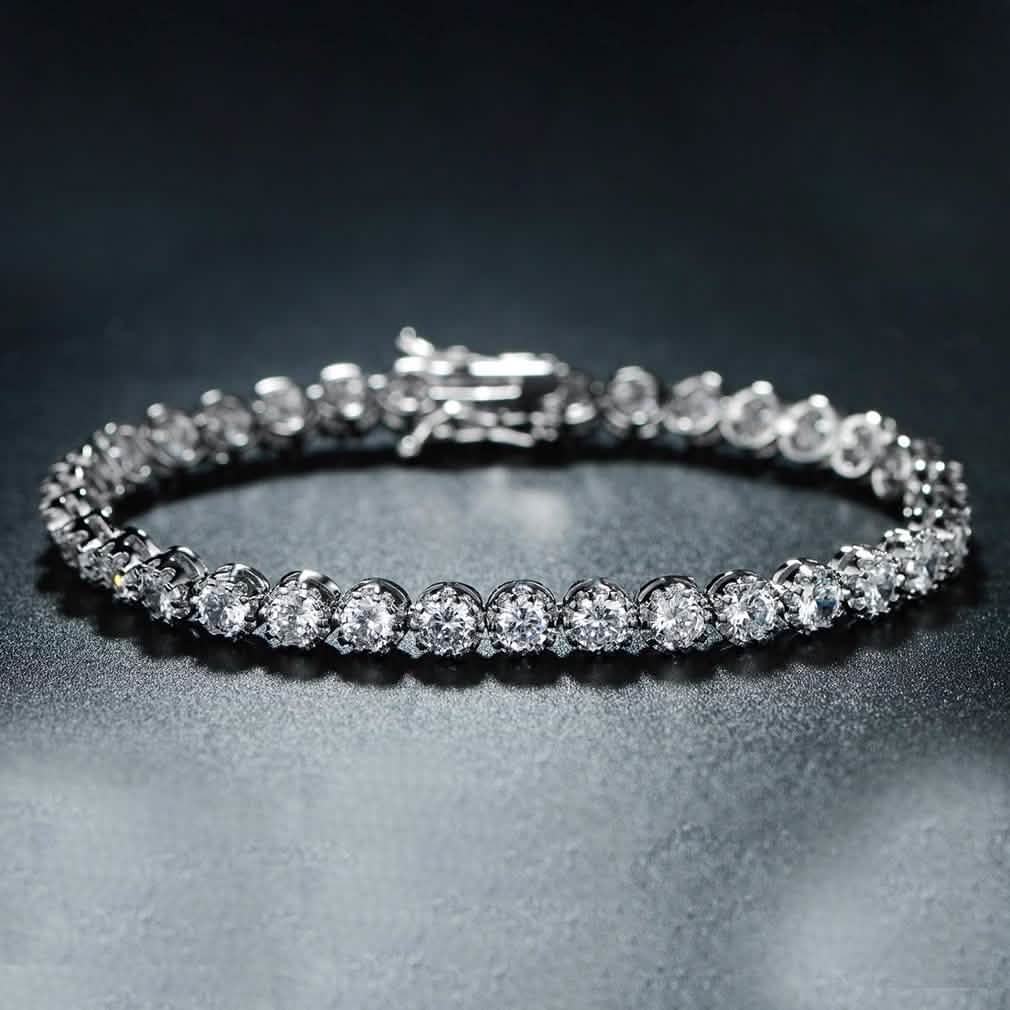 Crown Tennis Bracelet Made with Swarovski Elements by DailySale