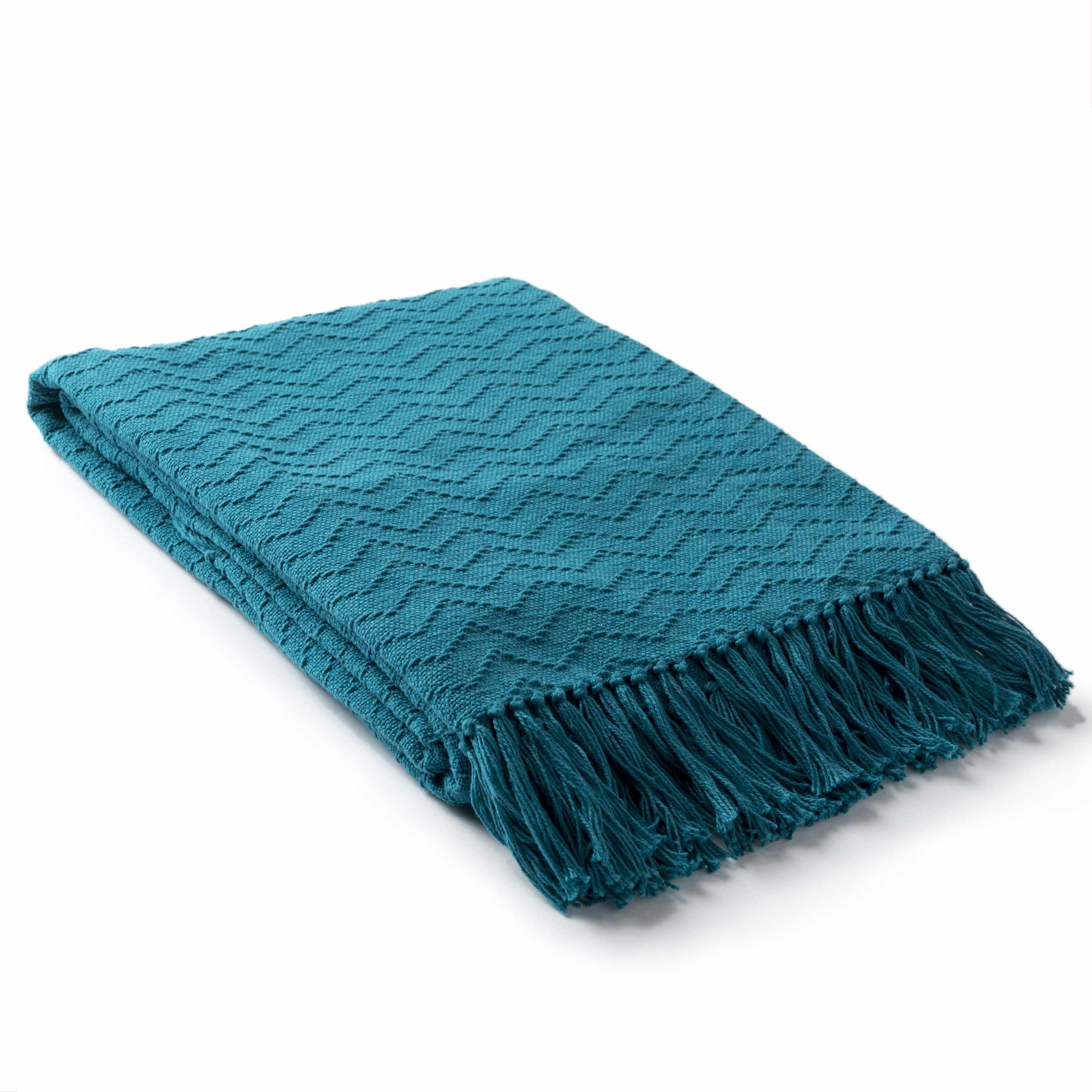Chiconcuac Aqua Throw Blanket by Boutique Rugs