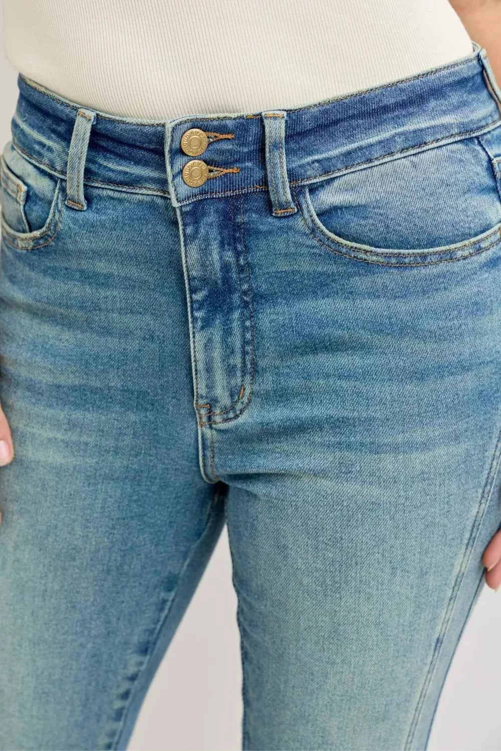 Judy Blue High Waist Vintage Wash Flare Jeans by Wild and Free Boutique