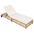 Outdoor Lounge Chair With 5 Position Backrest With Cushion And Wheels by Unique Piece Furniture