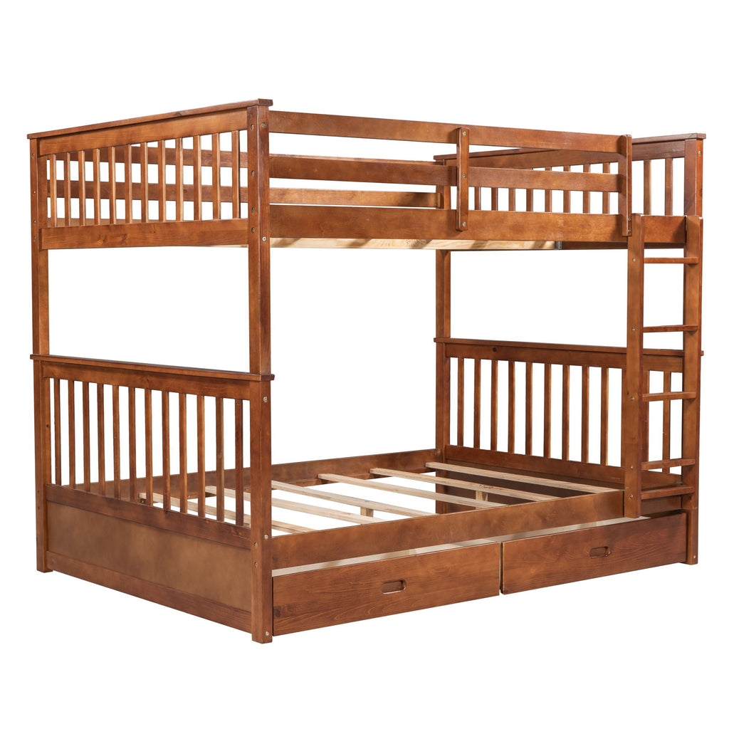 Bunk Bed With Ladders And 2 Storage Drawers by Unique Piece Furniture