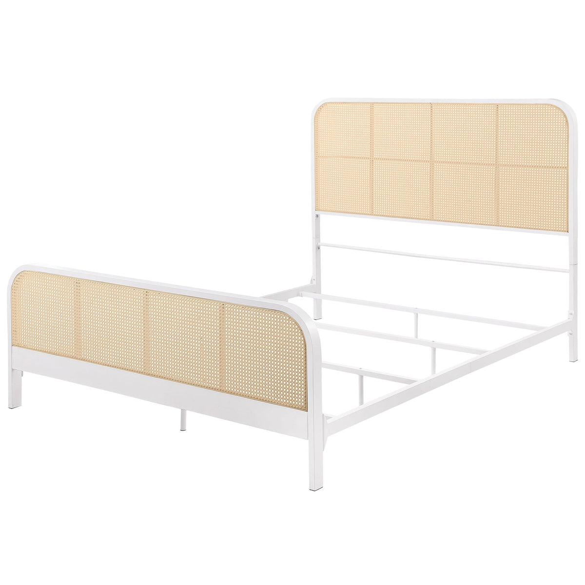 Lanewood Open Cane Webbing Metal Queen Bed White by Unique Piece Furniture