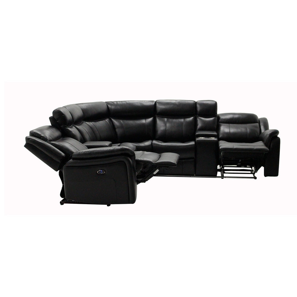 Jupiter - Leather Sectional - Black by Unique Piece Furniture