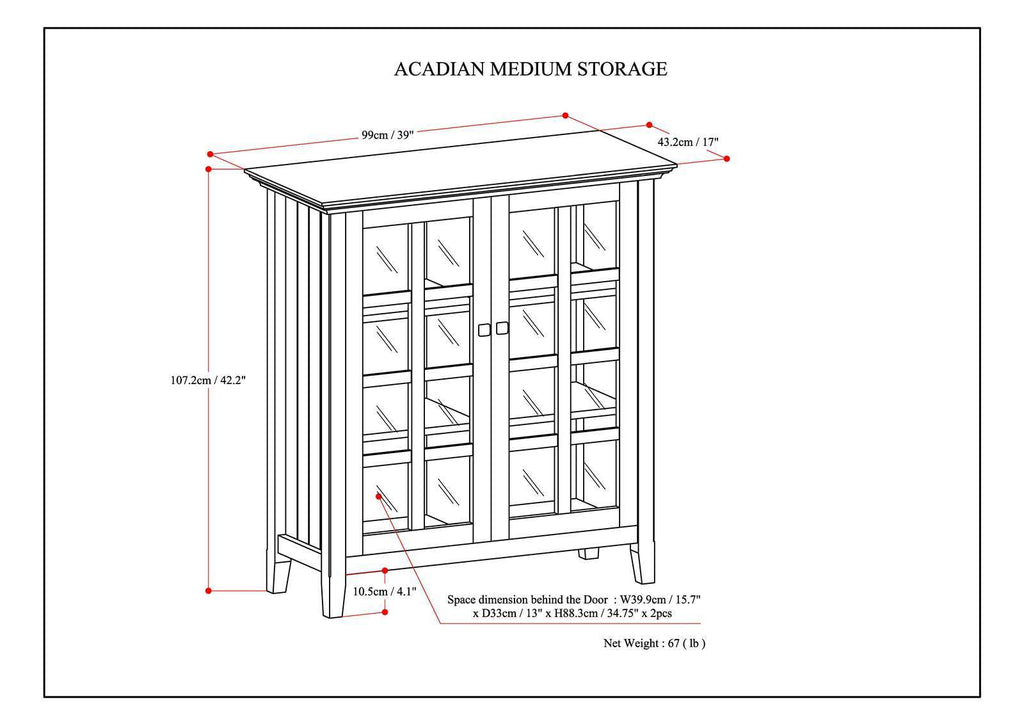 Acadian - Medium Storage Cabinet, Handcrafted by Unique Piece Furniture