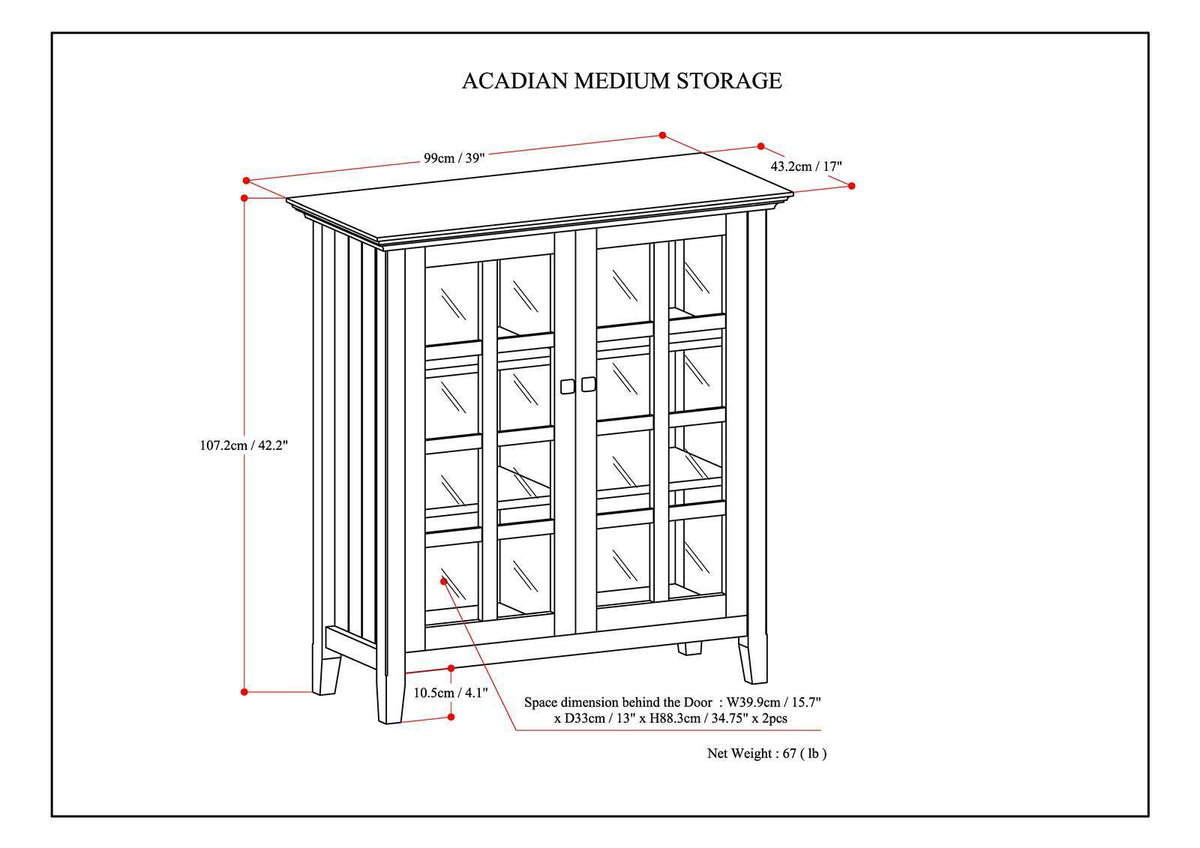 Acadian - Medium Storage Cabinet, Handcrafted by Unique Piece Furniture