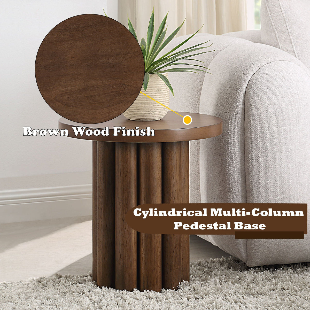 Loanna - Wooden Color End Table - Brown by Unique Piece Furniture