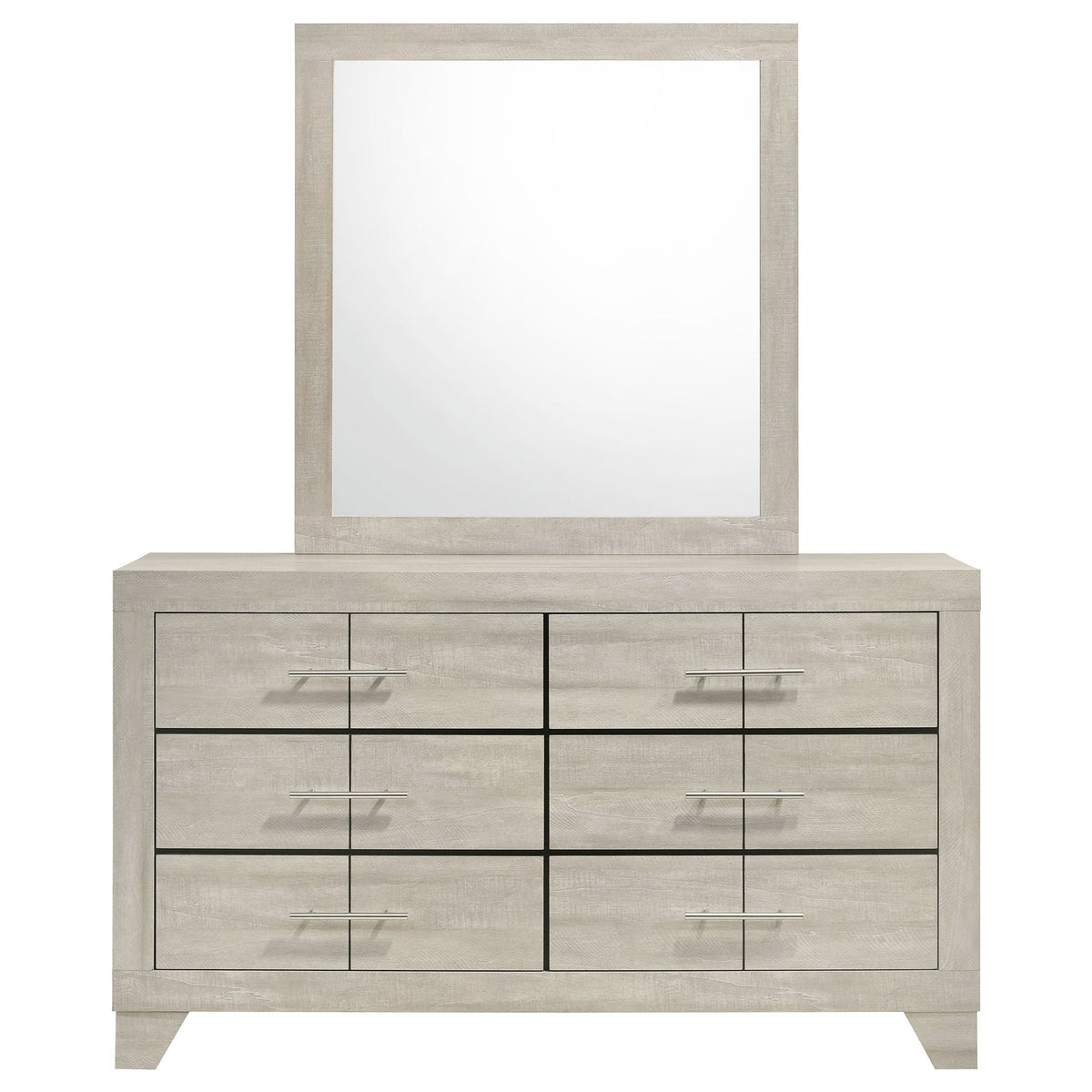 Trenton 6-drawer Bedroom Dresser With Mirror Rustic Cream by Unique Piece Furniture