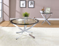 Brooke 2-piece Round Coffee and End Table Set Chrome by Unique Piece Furniture