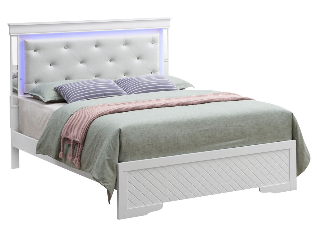 Bed With LED Light Accents Headboard by Unique Piece Furniture