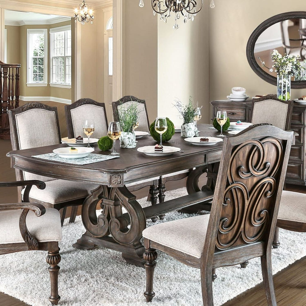 Rustic Dining Set With Table And Upholstered Chairs by Unique Piece Furniture