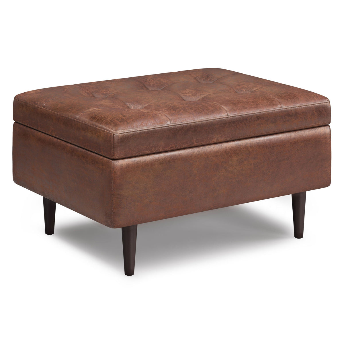 Shay - Large Square Coffee Table Storage Ottoman Mid-Century Style by Unique Piece Furniture