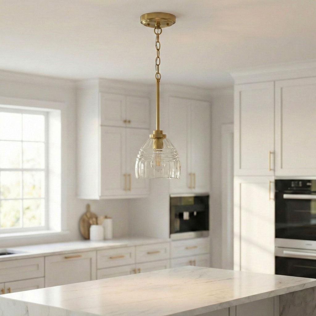 Ember - 3 Candle Lights Chain Pendant - Clear / Gold by Unique Piece Furniture