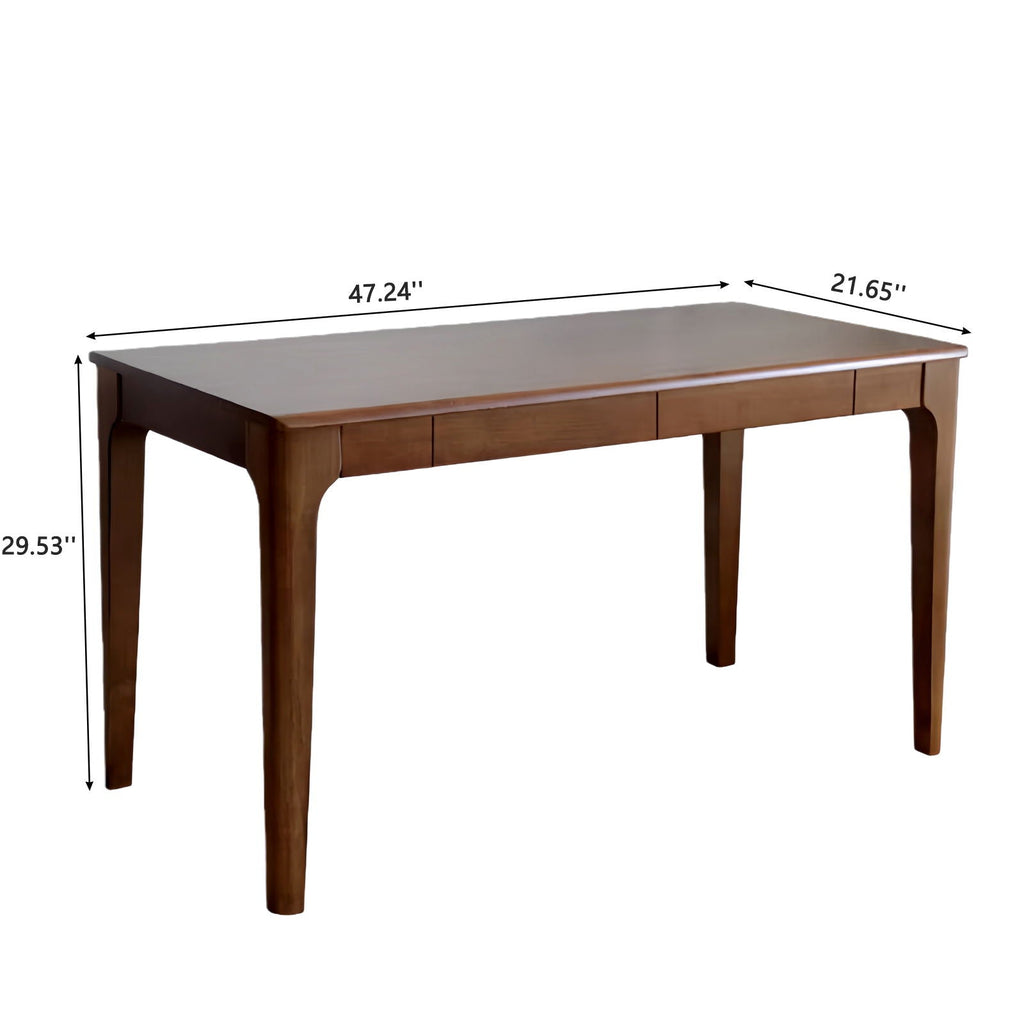 Desk With Drawers, Smooth Edge Design - Walnut by Unique Piece Furniture