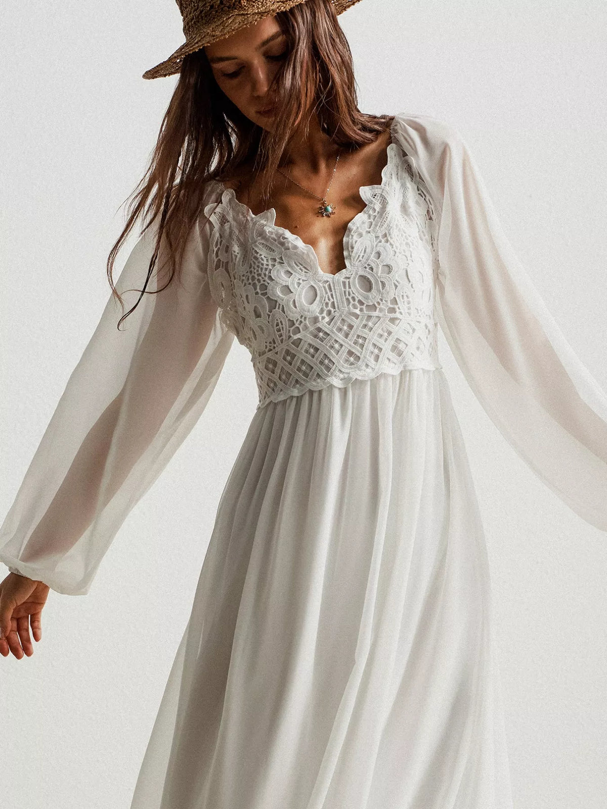 Boho Chic Crochet Lace Maxi Dress by Simply Love